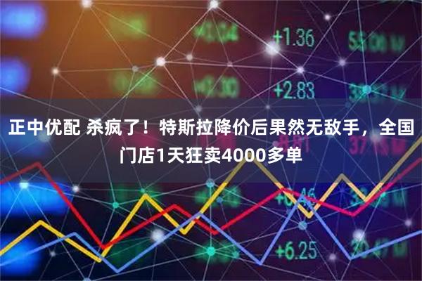 正中优配 杀疯了！特斯拉降价后果然无敌手，全国门店1天狂卖4000多单